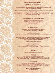 Menus bodas y banquetes 1 La Finca de Las Cuevas del Principe de Navalcarnero, Madrid